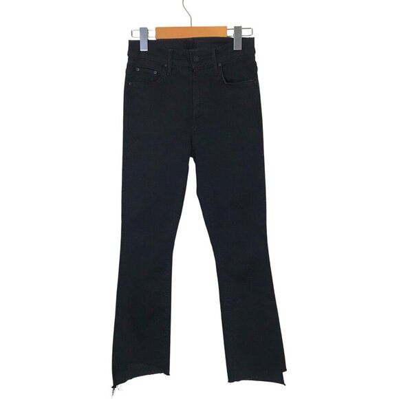 MOTHER The Insider Crop Step Fray Black 5 Pocket Zip Up Jeans Size 25 - Picture 3 of 10